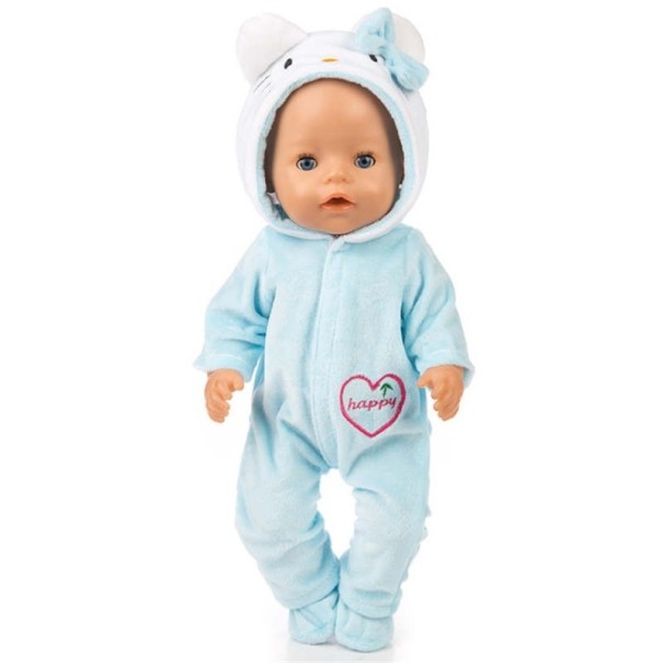 Overalls voor een poezenpop blauw