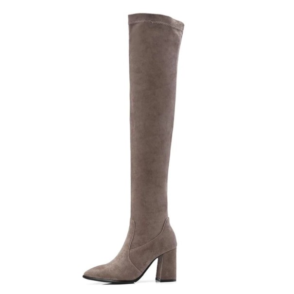 Overknee-Stiefel für Damen A682 khaki 34