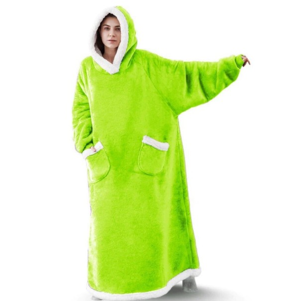 Oversize mikinová deka s rukávmi 120 cm svetlo zelená