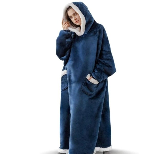 Oversize φούτερ κουβέρτα με μανίκια 150 εκ. σκούρο μπλε