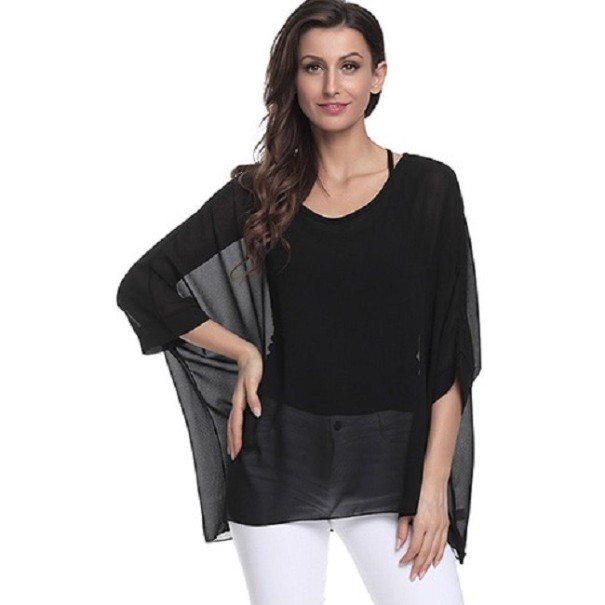 Oversized enfärgad blus vit 5XL