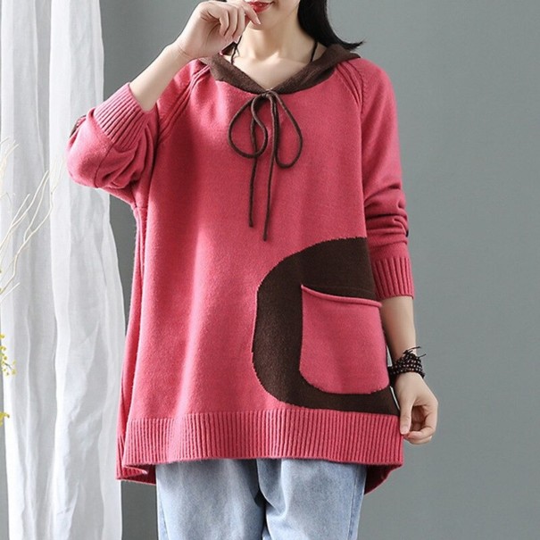 Oversized hoodie voor dames donkerroze
