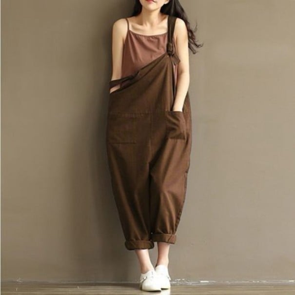 Oversized jumpsuit til kvinder brun S