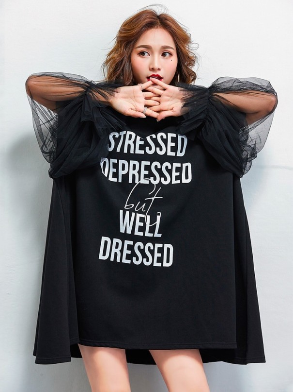 Oversized jurk voor dames zwart