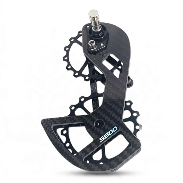 Oversized Rear Derailleur Guide 5800 with Pulleys Ceramic Bearings Carbon Look Black For Bike with Shimano 5700 and 5800 Derailleurs 1