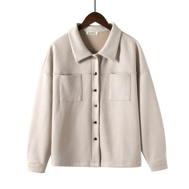 Oversized skjorta för kvinnor P2213 beige