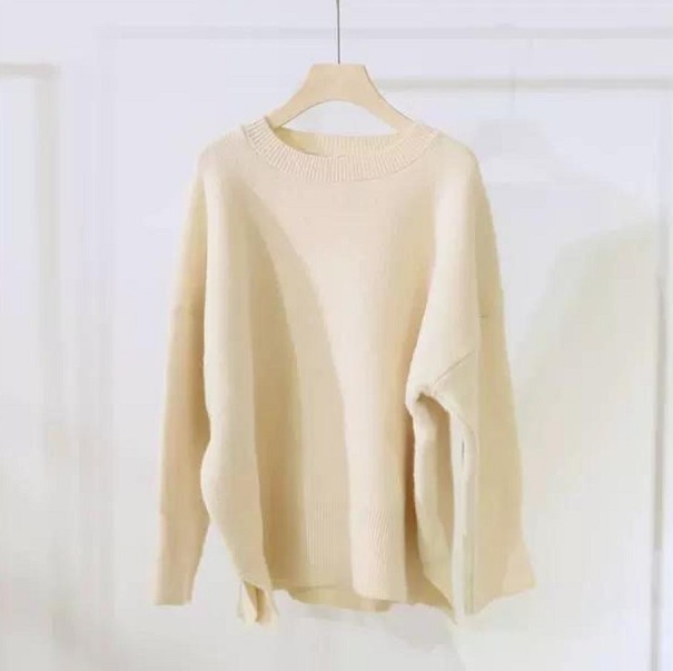 Oversized sweater til kvinder G386 cremefarvet