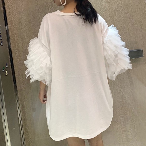 Oversized t-shirt för kvinnor med volanger