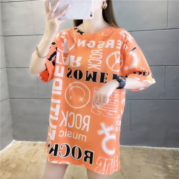 Oversized T-shirt med mønster til kvinder S 13
