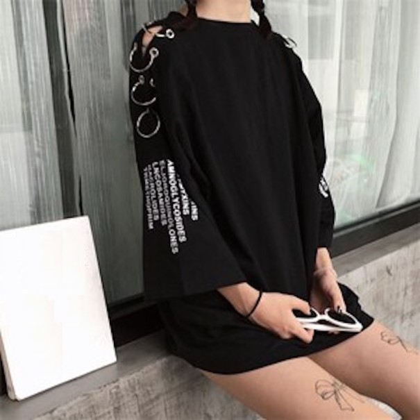 Oversized T-shirt voor dames B183 zwart