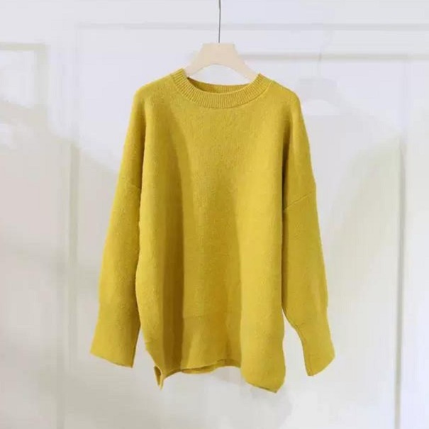 Oversized trui voor dames G386 geel