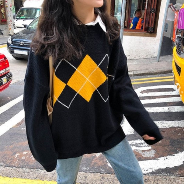 Oversized trui voor dames zwart