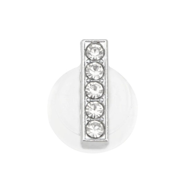 Ozdoba cu pietre pentru crocsy litera I 2,5–3 cm decorare PVC argintie pentru personalizarea încălțămintei și crearea inițialelor 1