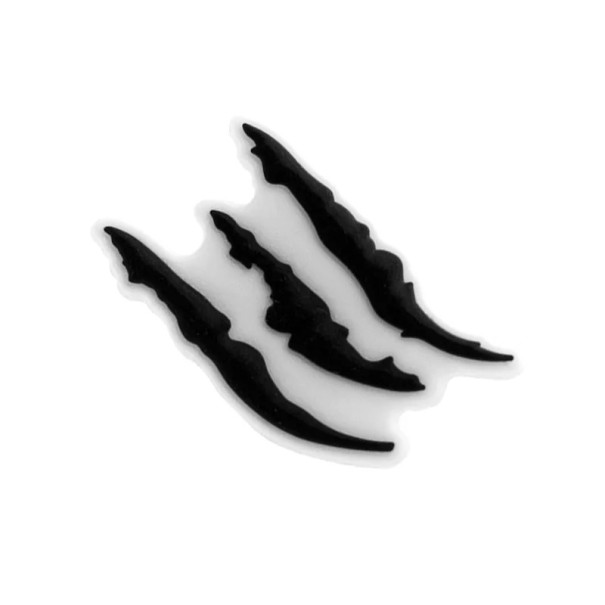 Ozdoba na crocsy škrábance 2–3 cm PVC černo bílá dekorace do bot crocs efektní motiv s lehkým umístěním pro každodenní nošení 1