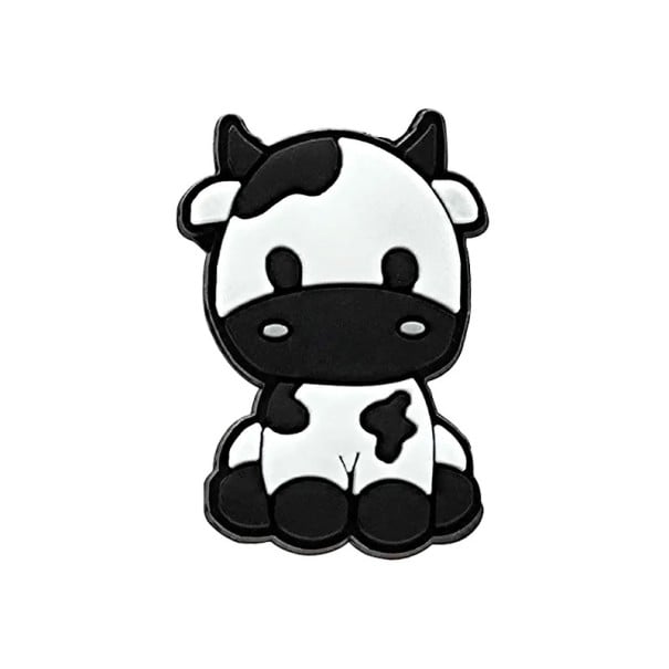 Ozdoba para crocs vaca 2–3 cm PVC preto e branco decoração para sapatos crocs motivo animal adorável fácil de colocar para crianças e adultos 1
