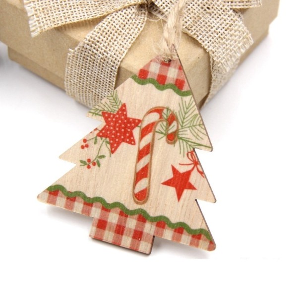 Ozdodas de Natal em Madeira 9 pcs 15