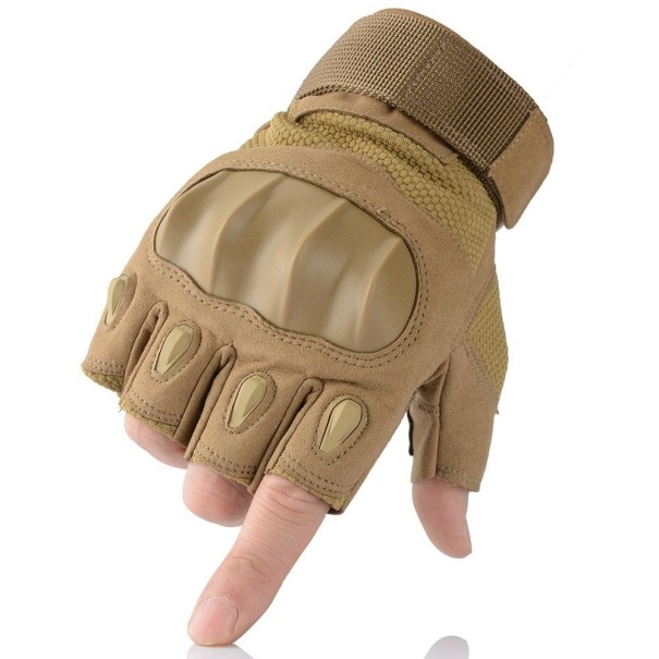 P3452 Fingerlose Motorradhandschuhe khaki L