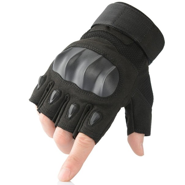 P3452 Fingerlose Motorradhandschuhe schwarz L