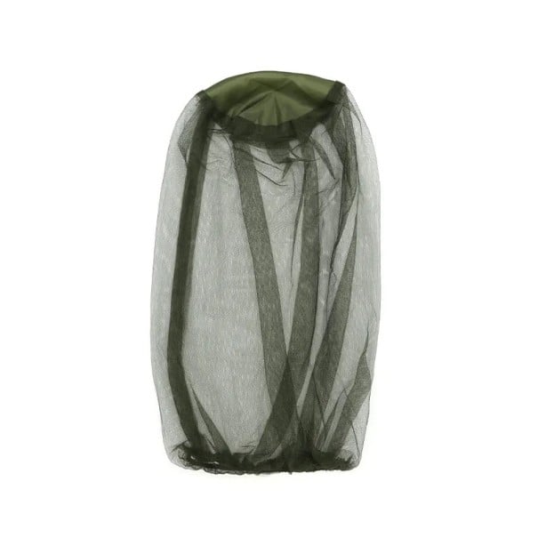 Päänsuojaverkko hyttysiä vastaan joustavalla hihnalla 50x40 cm nailoninen hyttysverkko retkeilyyn kalastukseen vaellukseen vihreä