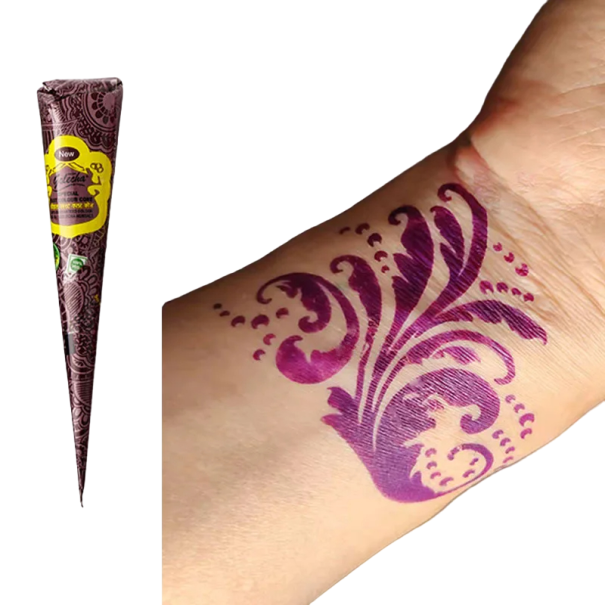 Paarse henna Henna voor tijdelijke tatoeages Paarse pasta voor tijdelijke tatoeages 1
