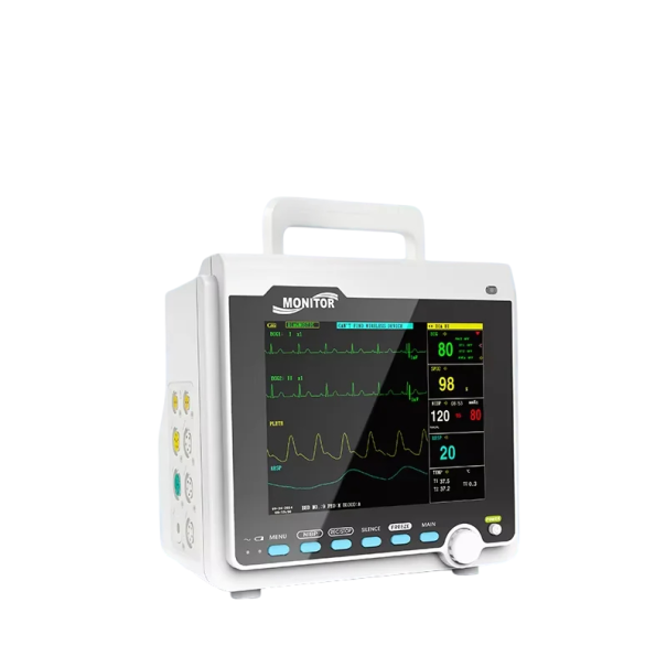 Pacientský monitor vitálních funkcí Šest parametrů EKG SpO2 NIBP RESP a teplota Displej 8 palců Lithiová baterie Bílý Do ordinace i na sál 1
