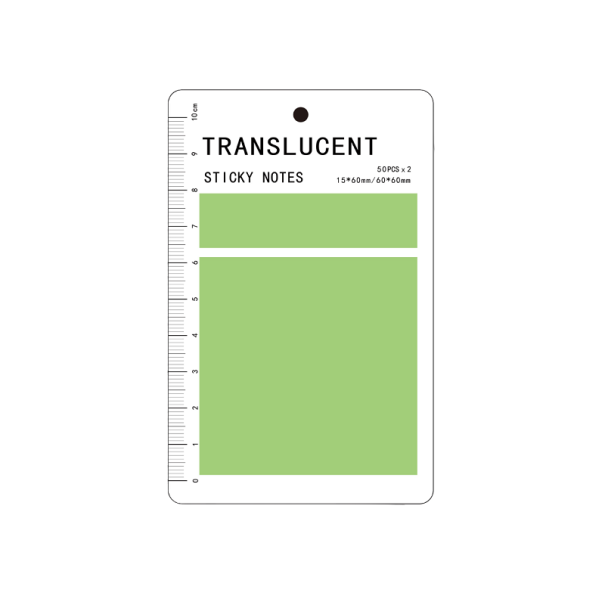 Pad de etichete adezive transparente 2 x 50 coli verde