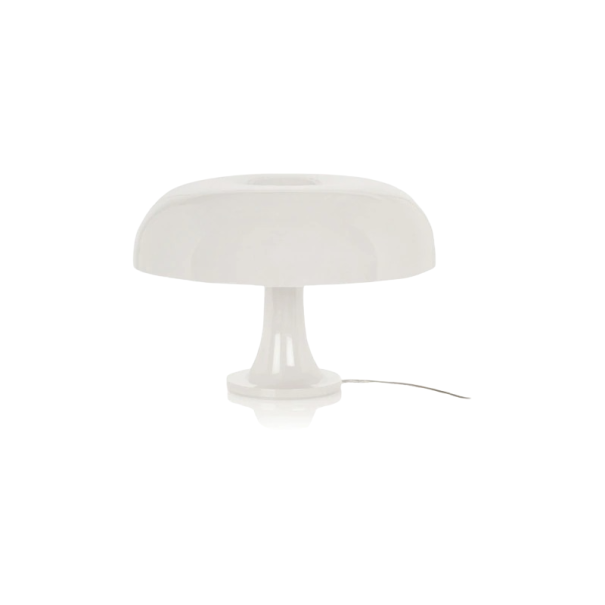 Paddeformet bordlampe hvid