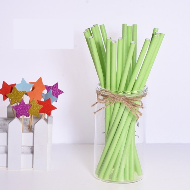 Pailles en papier 25 pièces C61 vert clair