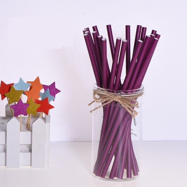 Pailles en papier 25 pièces C61 violet