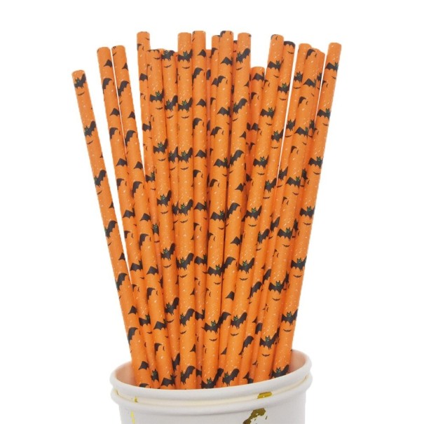 Pailles en papier pour Halloween 50 pcs 3