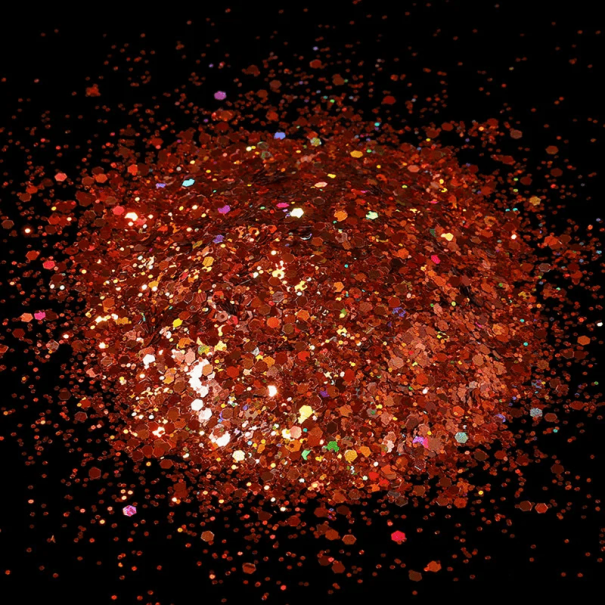 Paillettes esagonali 10g PET PVC Decorazioni lucide per decorazioni Glitter per creazioni Arte DIY Artigianato Gioielli Manicure arancione