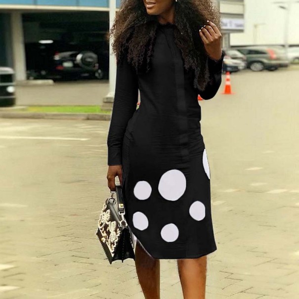 Paitamainen midi-mekko musta S