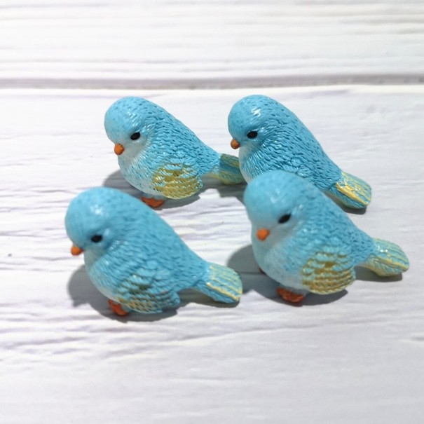 Pájaros decorativos 4 uds. azul claro