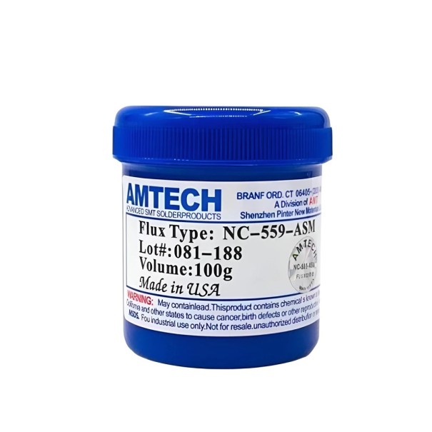Pájecí tavidlo AMTECH NC-559 100 g no-clean bezolovnaté zelená nebo modrá varianta pro BGA CPU PCB value ball čipy a opravy modrá