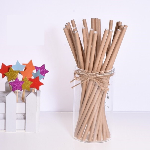 Pajitas de papel 25 uds C61 beige