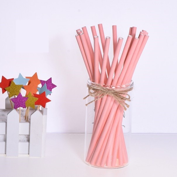 Pajitas de papel 25 uds C61 rosa