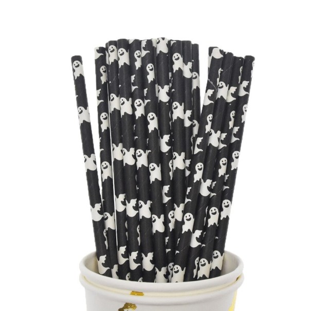 Pajitas de papel para Halloween, 50 unidades 8 Pajitas de papel para Halloween, 50 unidades 8
