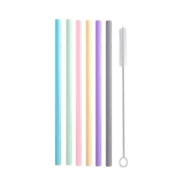 Pajitas reutilizables con cepillo de limpieza 8 mm 6 uds. 1