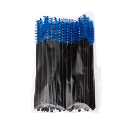 Pakke med 50 mascara applikatorer blå-sort