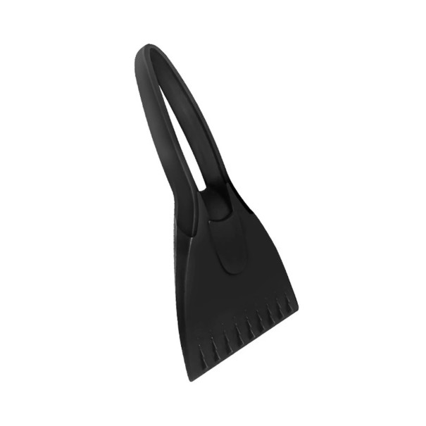 Pala de silicona para nieve y raspador de hielo con mango 20,2 x 9,3 cm herramienta manual para limpiar el cristal del automóvil en invierno negro