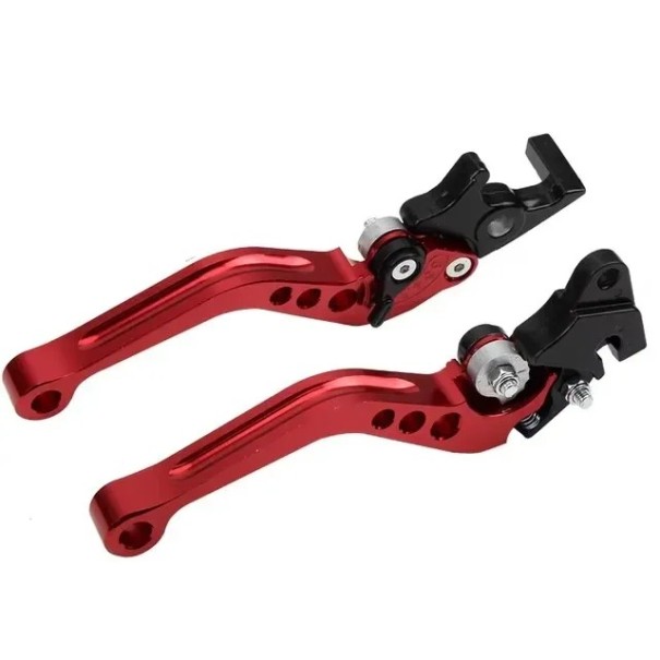 Palancas de freno y embrague de aluminio CNC para motocicleta de 22 mm manillares Diseño universal en varios colores Palancas de aluminio resistentes para modificaciones rojo