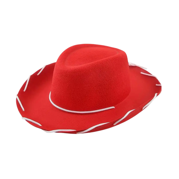 Pălărie de cowboy pentru copii 32 × 27 × 12 cm Fibră de poliester Pălărie western ușoară pentru carnaval și costum roșu