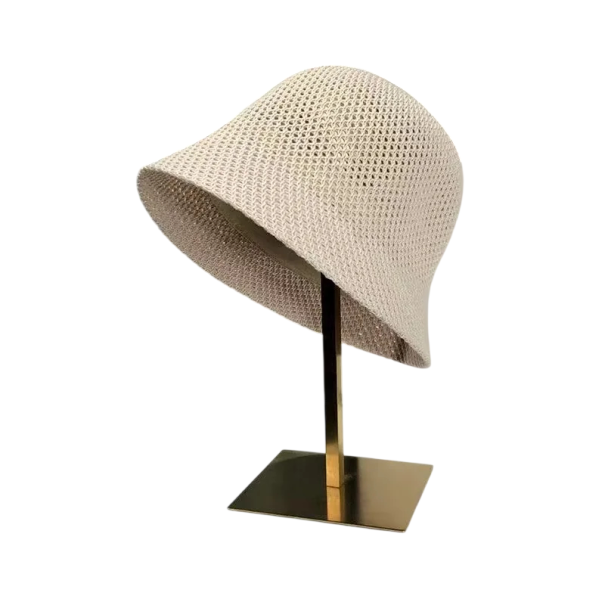 Pălărie de damă din plasă respirabilă 56–58 cm Poliester Pălărie de vară ușoară împotriva soarelui Accesoriu elegant și aerisit bej