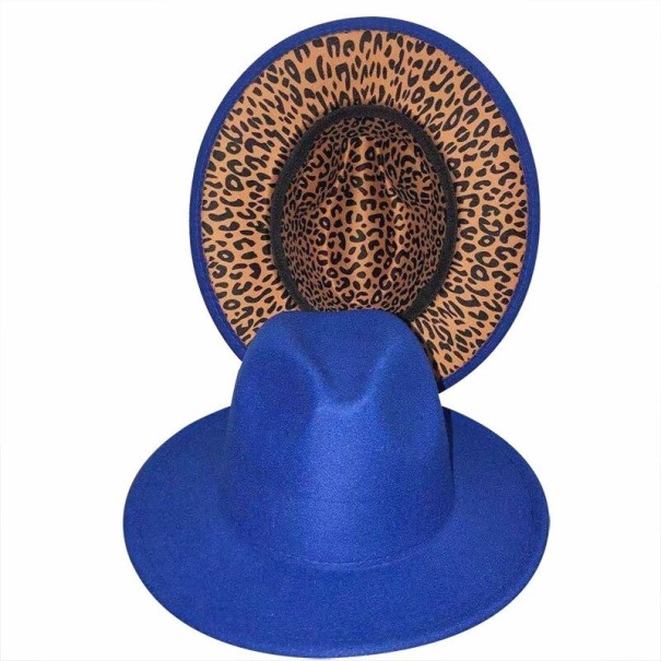 Palarie unisex cu imprimeu leopard albastru