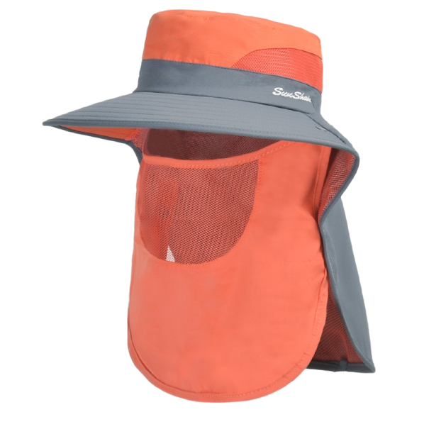 Pălărie unisex cu protectie solara portocale