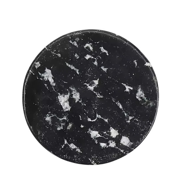 Paleta de colagem para pestanas 5 cm Pedra de jade rosa-esverdeada Suporte para cola durante a aplicação de pestanas Base reutilizável para maquilhagem preto