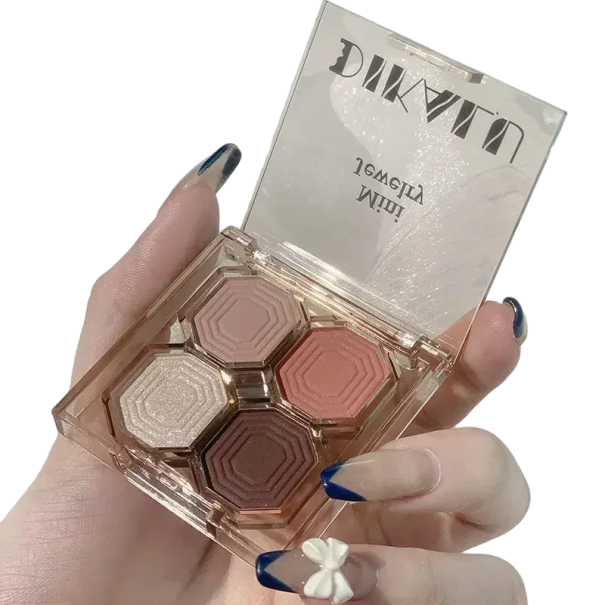 Paleta de fard de pleoape cu sclipici 4 culori Fard de pleoape cu sclipici Fard de pleoape mat Fard de pleoape ultra pigmentat Impermeabil de lunga durata 2
