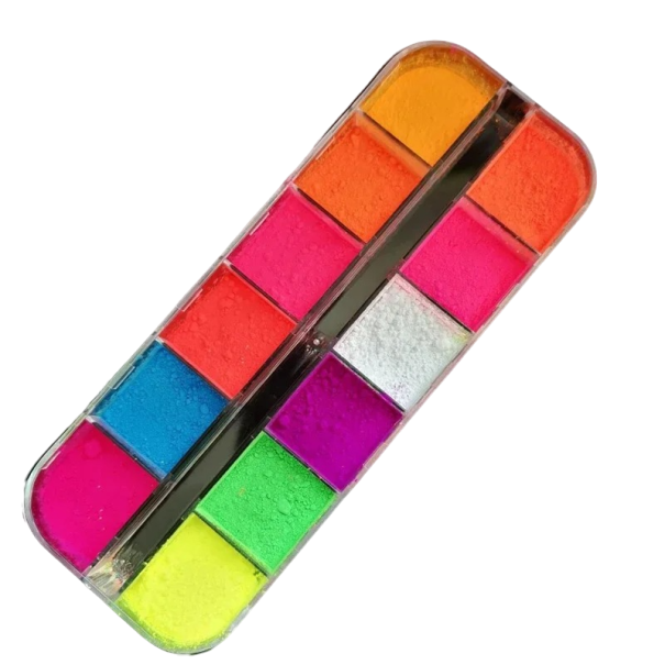 Paleta de fard de pleoape neon 12 culori Fard de pleoape colorate îndrăzneț Umbre de pudră ultra pigmentate 1