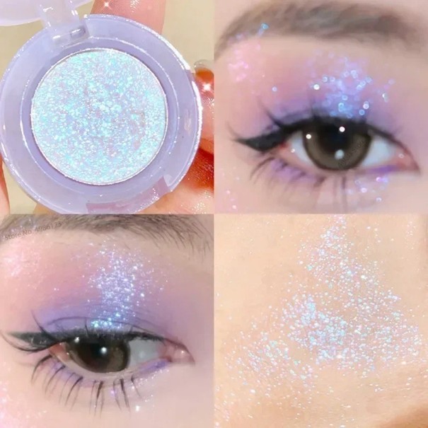 Paleta de sombras de ojos brillantes de un solo color Sombras de ojos perladas de larga duración Sombras de ojos con brillo a prueba de agua 3