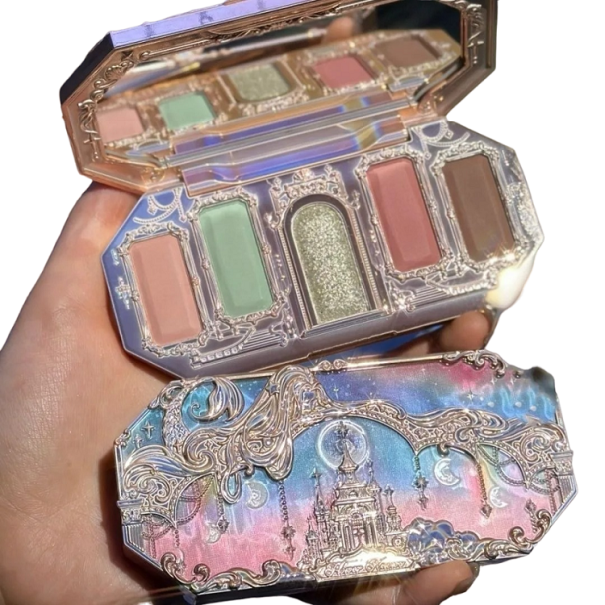 Paleta de sombras de olhos de luxo Sombras brilhantes 5 cores À prova de água 3